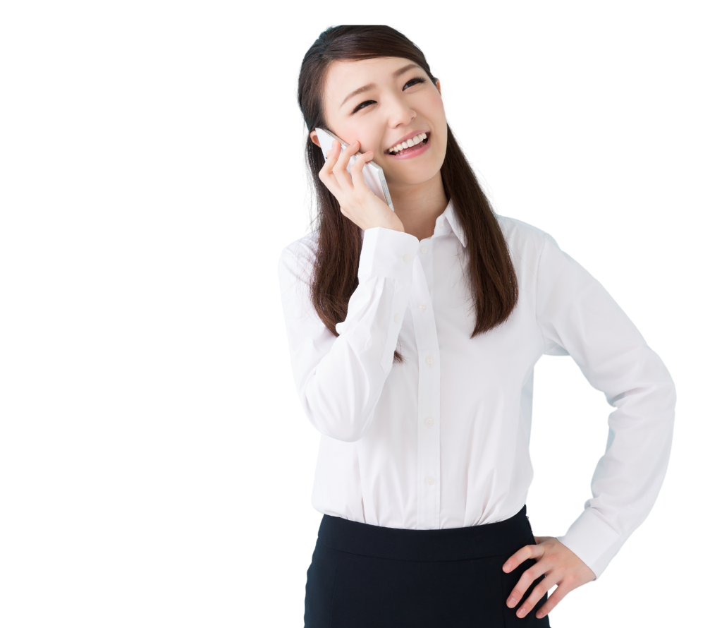 連絡をする女性